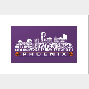 Phoenix Basketball Team All Time Legends, Phoenix City Skyline Posters and Art